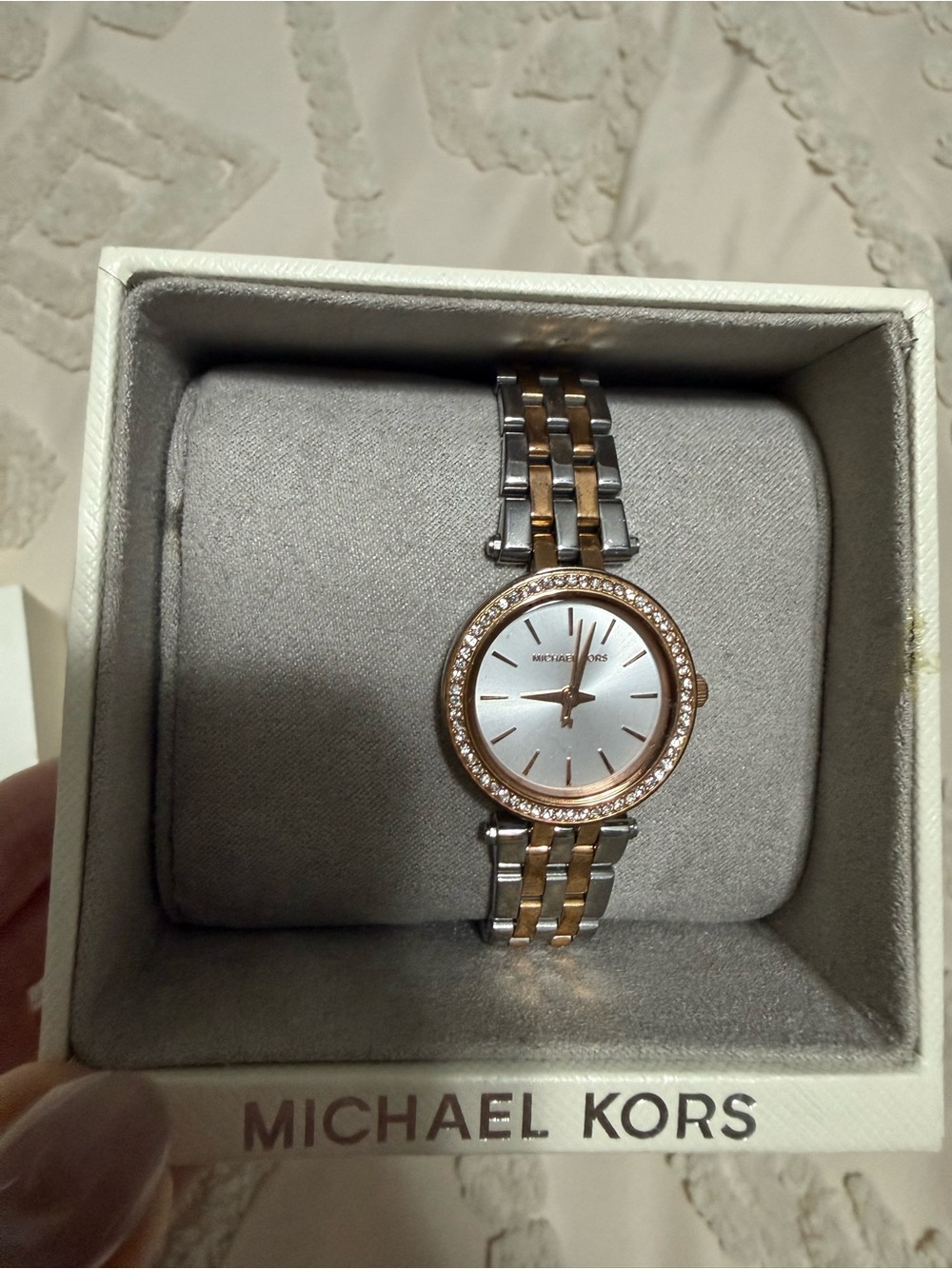 Michael Kors Women's Two-Tone Rose Gold and Silver Bracelet Watch
